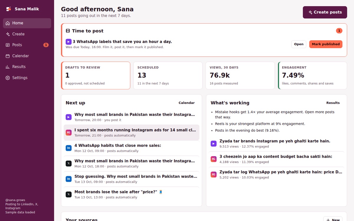 Creator Content Engine screen
